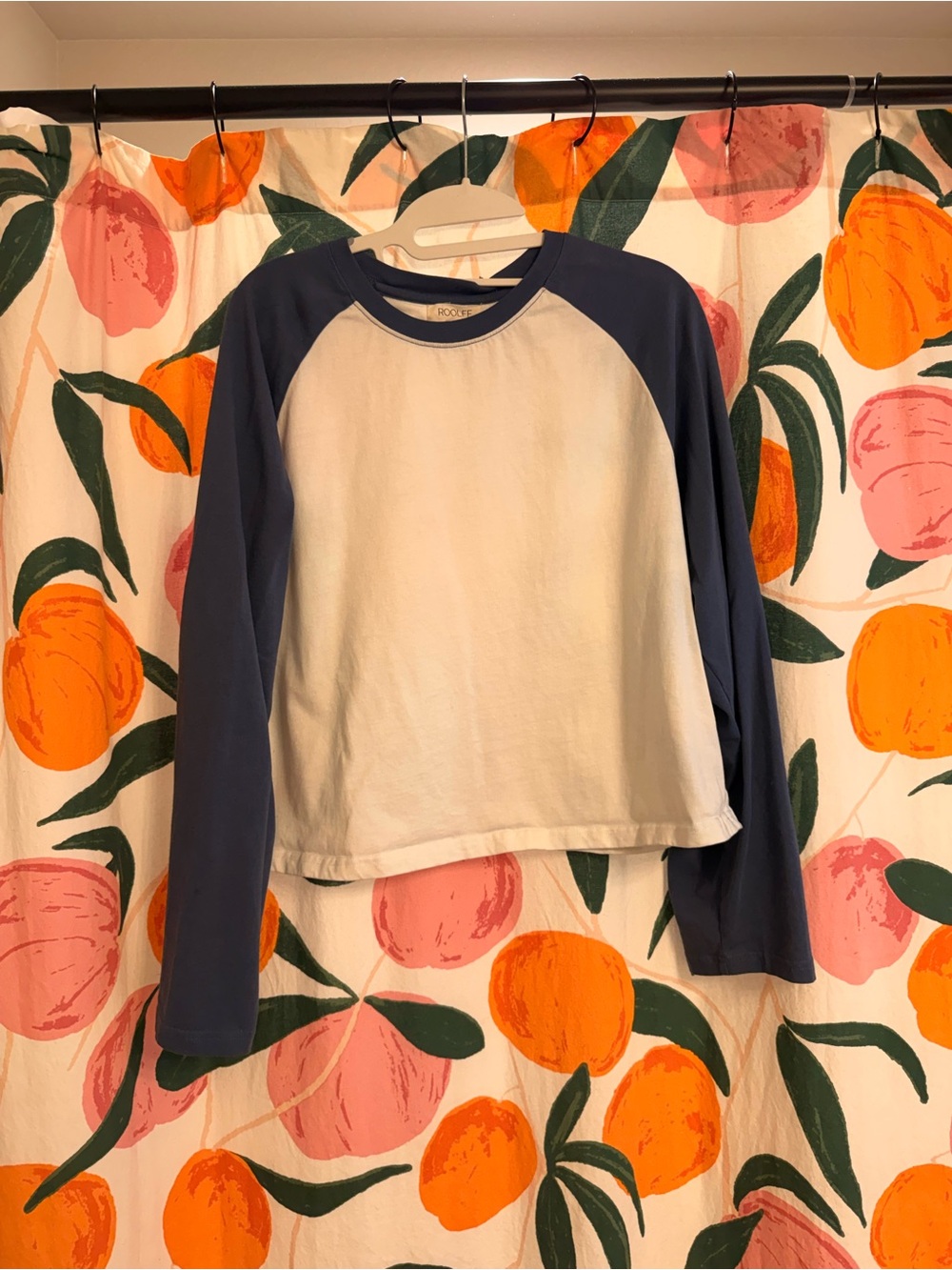 Roolee White & Navy Baseball Long Sleeve Tee